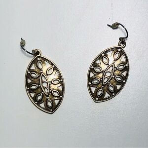 Lucky Brand Brass Tribal Sand Dollar Seashells Statement Drop Earrings
